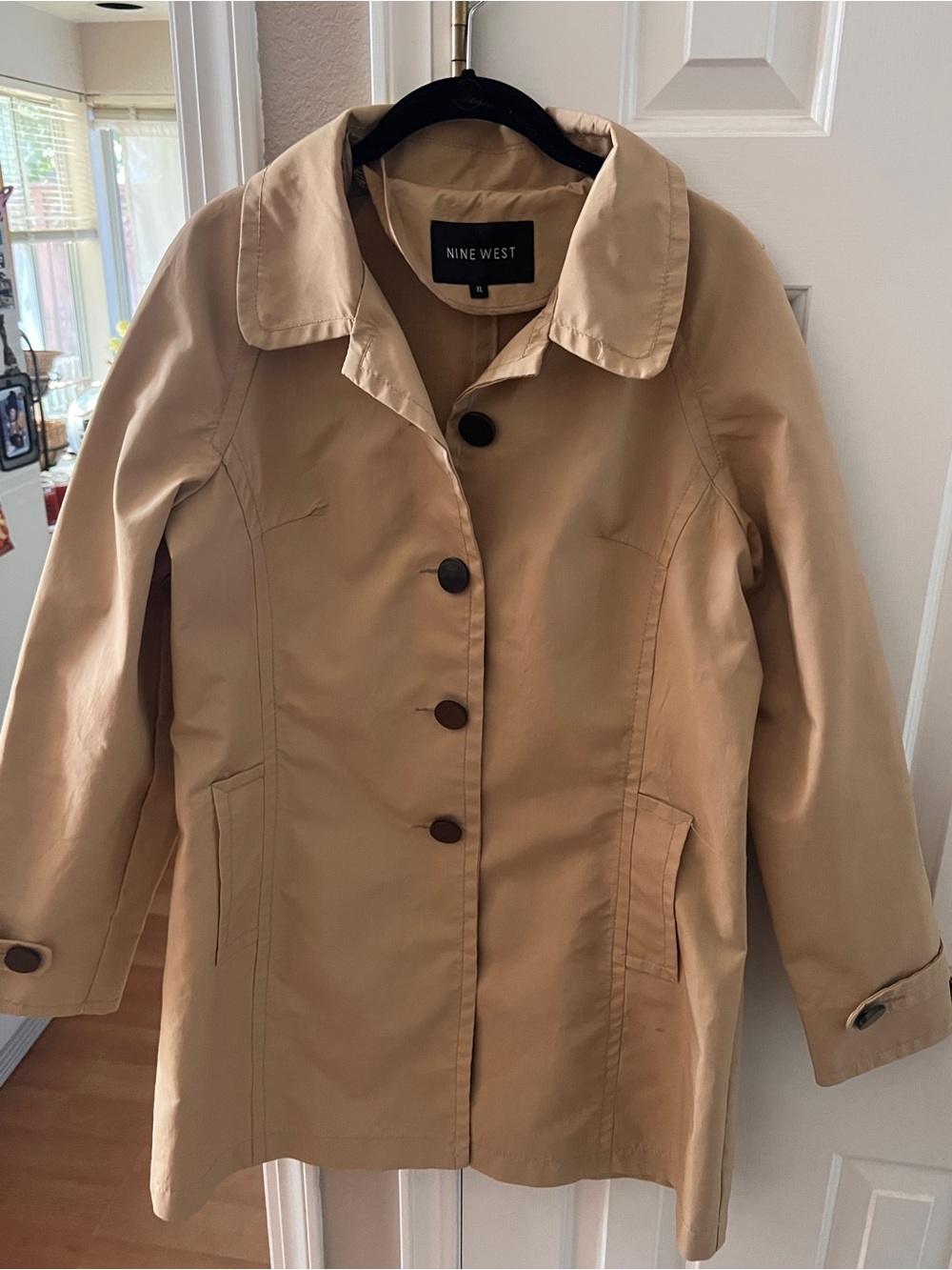 Nine West Beige Single-Breasted Trench Coat
